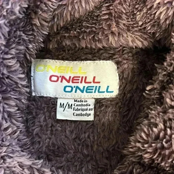 O'Neil - pullover plush sherpa fleece sweater with kangaroo pocket. Size M - Picture 5 of 6